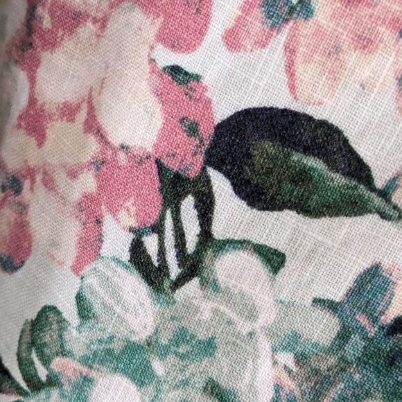 J. Jill Love Linen Dress sz XS petite 100% Linen Floral Hydrangeas Cottagecore - Picture 4 of 8